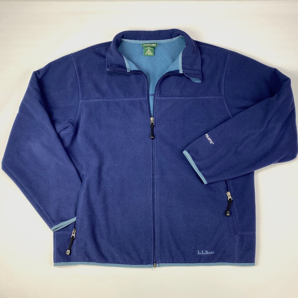 LL Bean Polartec Fleece Long Sleeve Full Zip Jacket Mens Size L